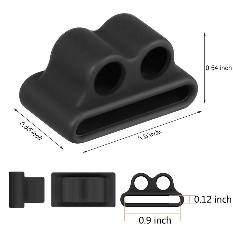 FINENIC Airpods Watch Band Holder, Shock Resistant Silicone Holder, Portable Anti-Lost Airpods Accessory, Compatible for Apple Airpod 1/2 (Black + Black)ã€2 Packã€‘ - Image 2